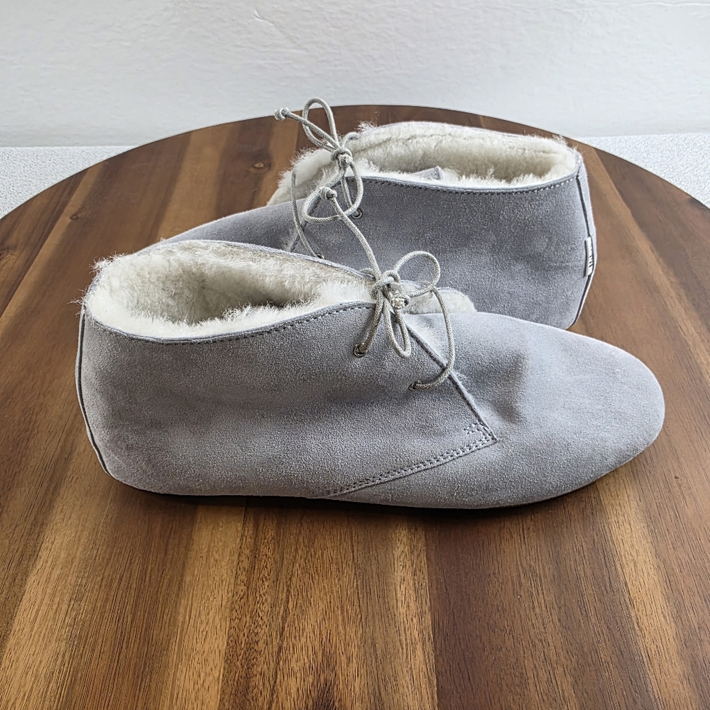 Hobes Wooly Ankle Boot Dove Gray Suede Shearling Wmn's 40/9.5